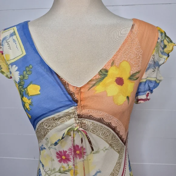 Vintage 90's Coupe Classique Patchwork Midi Dress Size S - Picture 3 of 13